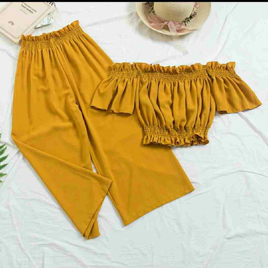 QFS SETELAN SABRINA SMOK / FIT TO L / HITAM / MAROON / KUNING