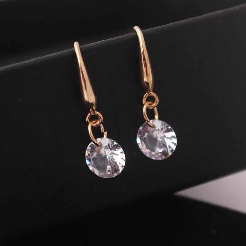 Anting permata Sterling pesta party kondangan wedding import korea murah Shiny