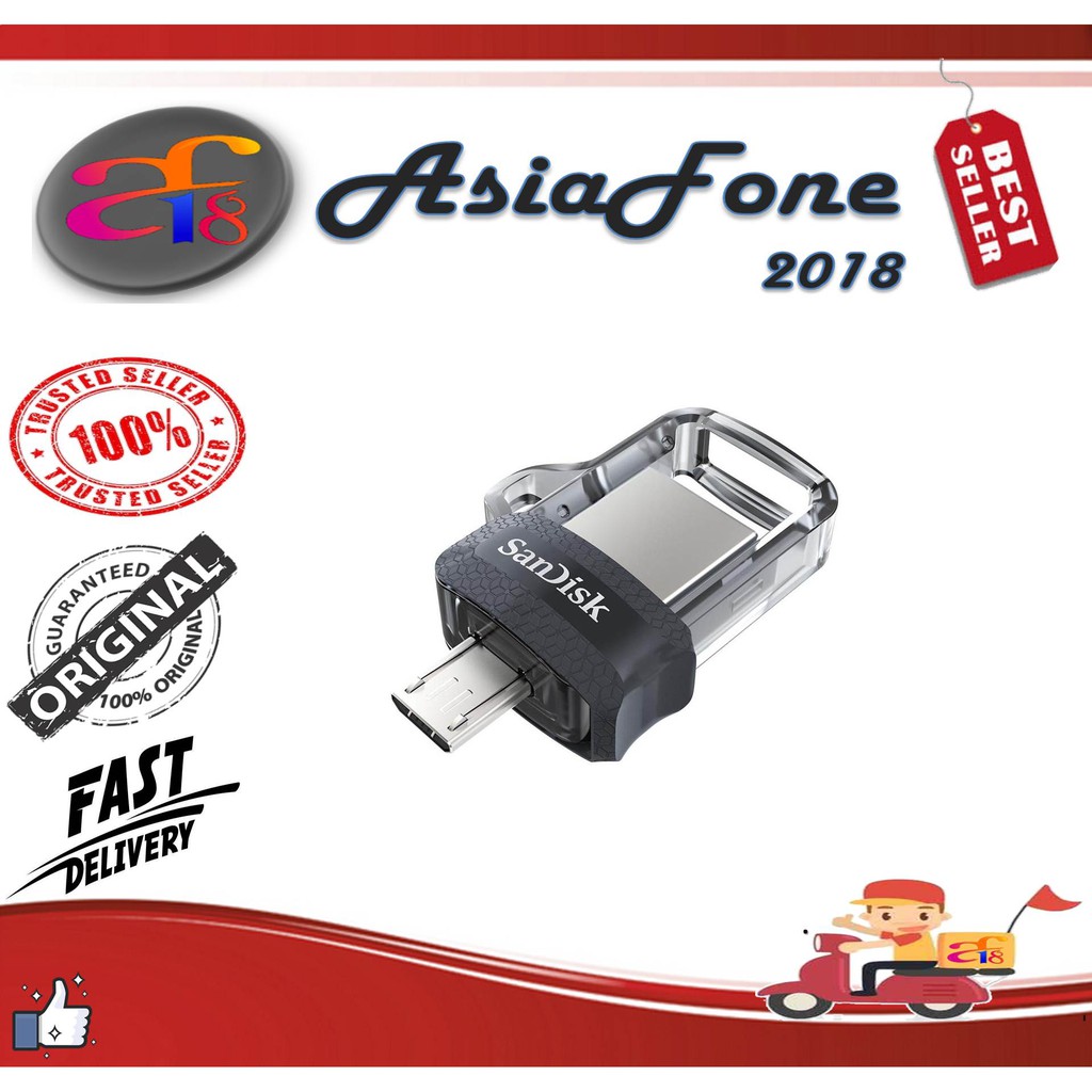 Sandisk Ultra Dual OTG Flash Drive M3.0 64GB - SDDD3-64G (Bulk Packing) - RESMI