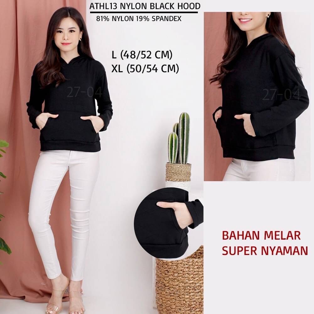 Hoodie Wanita Murah Athleta 13 Nylon Black Hood
