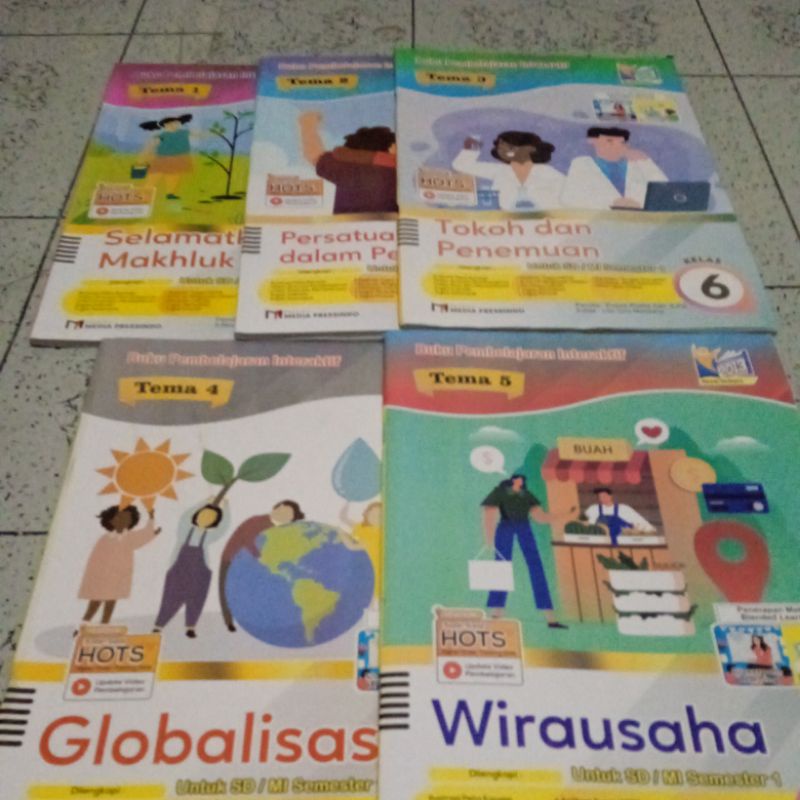 Buku pembelajaran interaktif Lks Tematik Kelas 6 SD/MI Semester 1 Tema 1,2,3,4&5 Media Pressindo