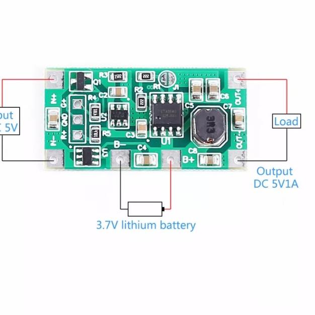 DC UPS module 5v 9v 12v 1A 18650 boost step up - 5v