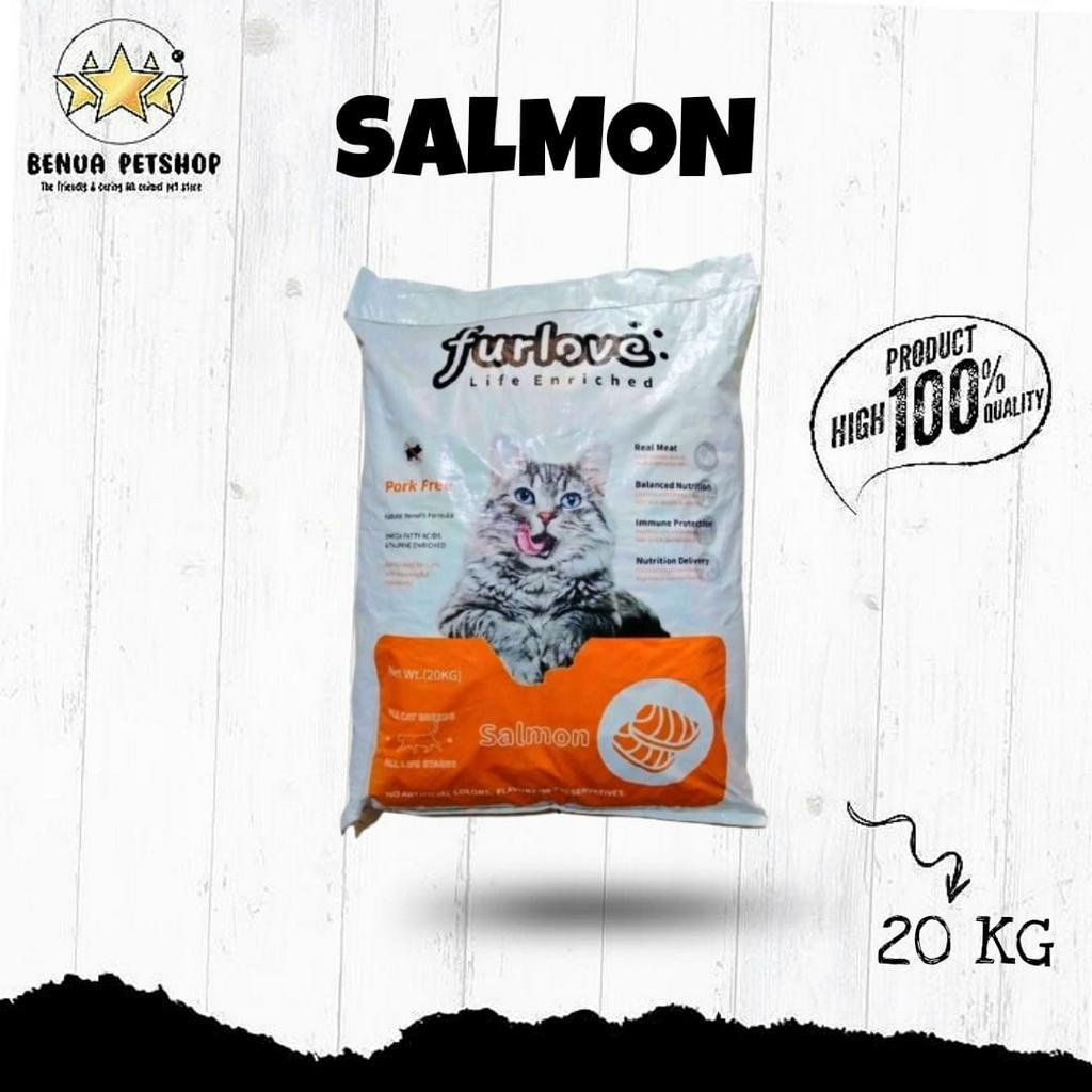 FURLOVE CATFOOD PREMIUM ALL LIFE STAGES TUNA &amp; SALMON 20 KG - GRAB GOSEND