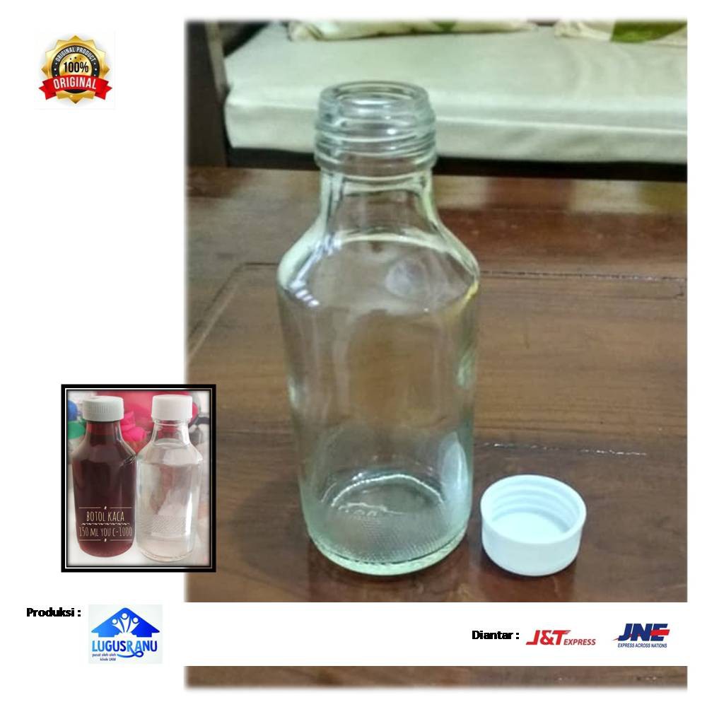 botol bekas UC1000 bersih 1 set dengan doble tutup botol 150ml