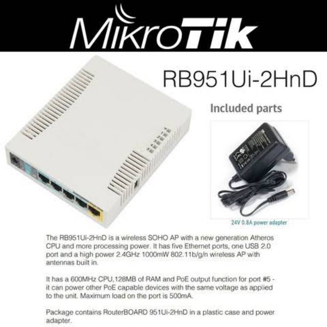 Mikrotik RouterBoard RB951Ui-2HnD Router Wireless