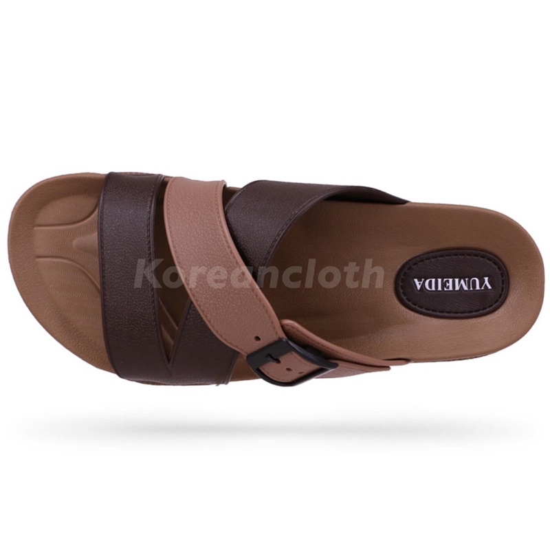 YUMEIDA 9091 SANDAL SLOP PRIA BAPAK BAPAK SANDAL KARET SLIP ON SANDAL KARET IMPORT