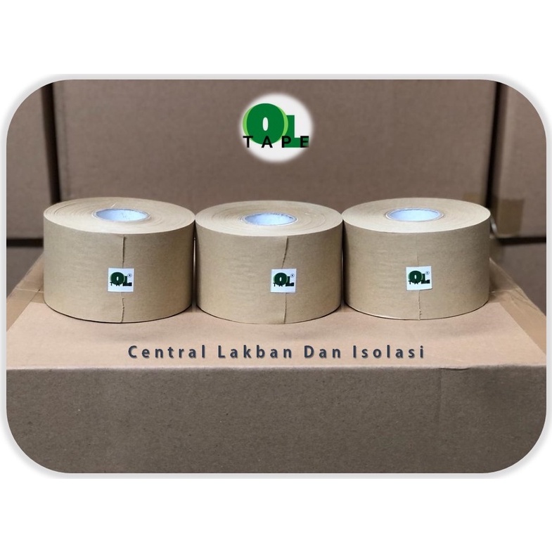 Premium (Mount) Gummed Tape / Lakban Air. Ukuran: ( 72 mm x 82 Yards )