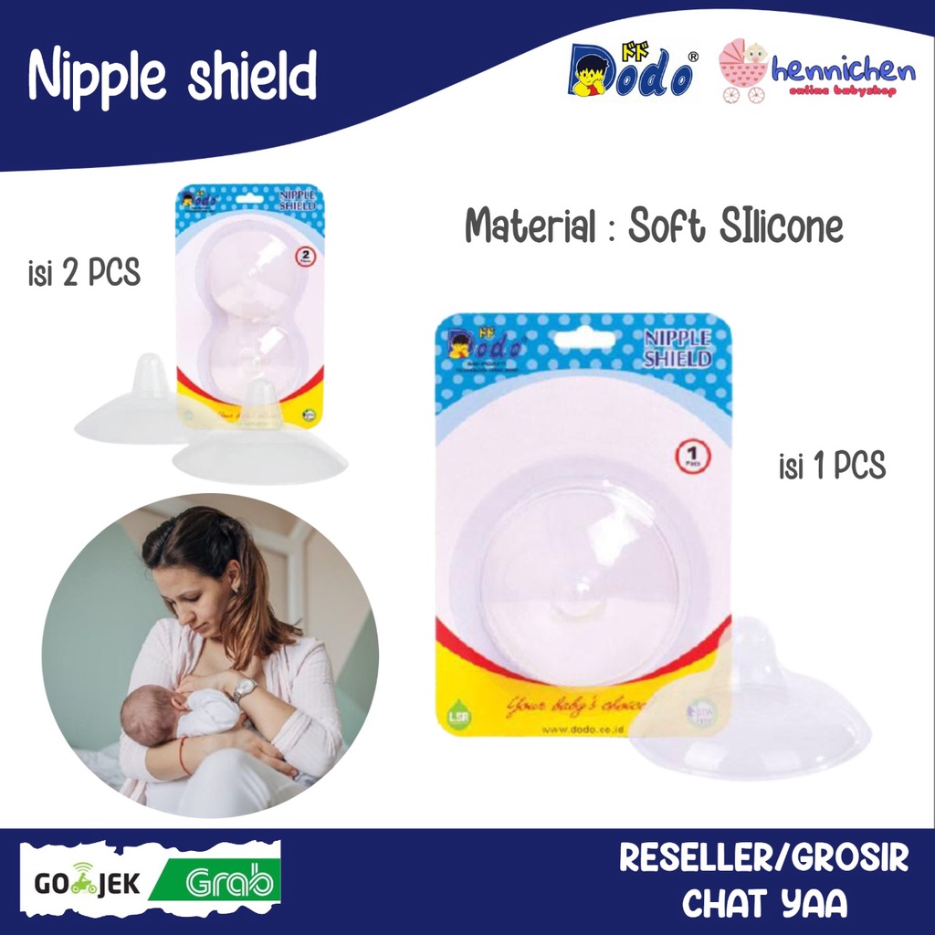 DODO Nipple Shield Sambungan ASI Bahan Silikon Pelindung Puting Payudara Ibu Menyusui isi 1 isi 2