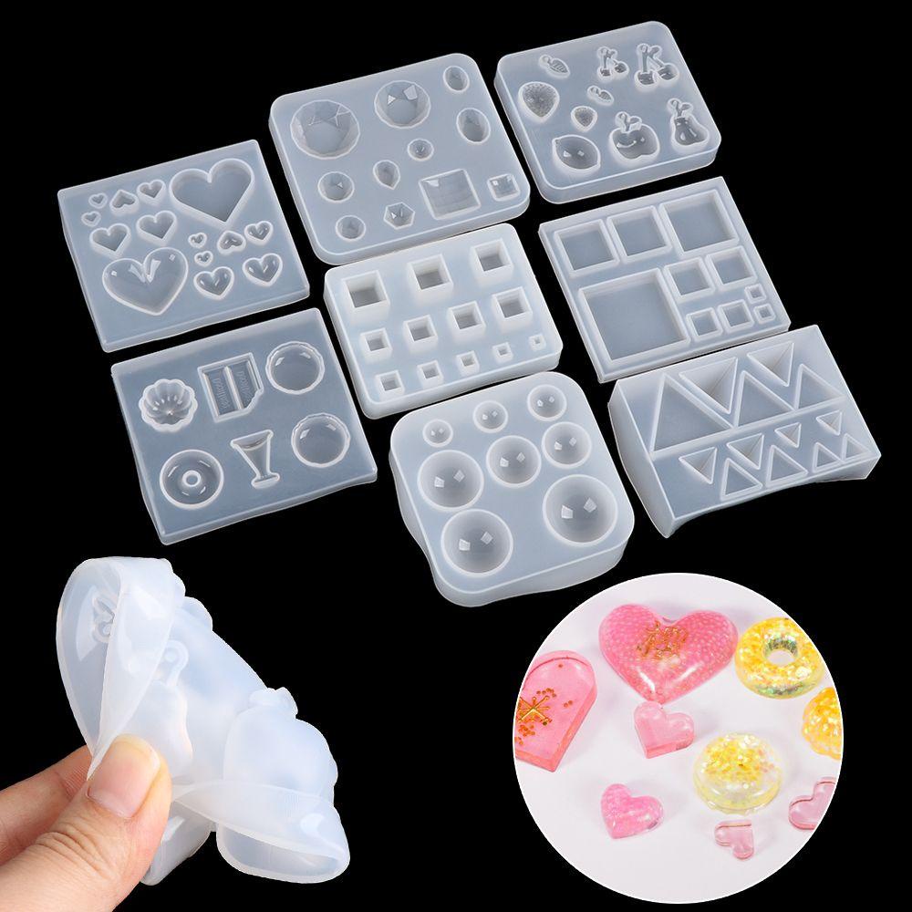 Solighter Cetakan Silikon Resin Kerajinan DIY Menjatuhkan Lem Transparan Pendant Mould