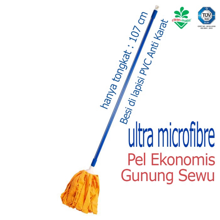 Pel Mikrofibre Alat Pel Lantai Warna Random Gunung Sewu Mop 201273 Cleanmatic