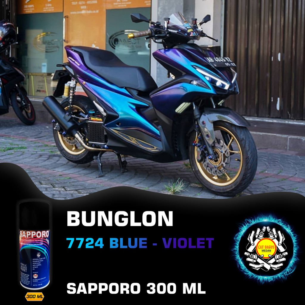 SAPPORO BUNGLON 7724 BLUE VIOLET CAT SEMPROT 3D KHAMELEON 300 ML CAT MOTOR AEROSOL PYLOX LEMBAYUNG B