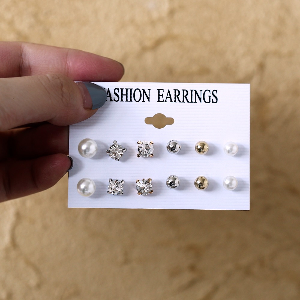 17KM Fashion Pearl Butterfly Earring Set Crystal Tassel Elegant Stud Earrings Gold Earrings Women Jewelry Accessories-41