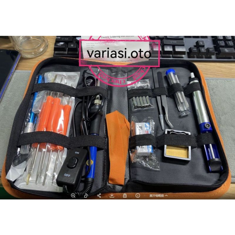 Solder Dengan Tombol Pangatur SUHU 200-450C 220V 60W Paket SET