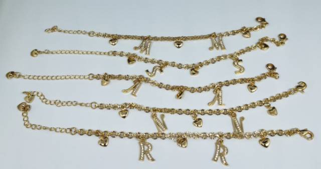 Fifi Fashion Gelang Tangan &amp; Kaki Anak Inisial Titanium Xuping Antialergi 19#