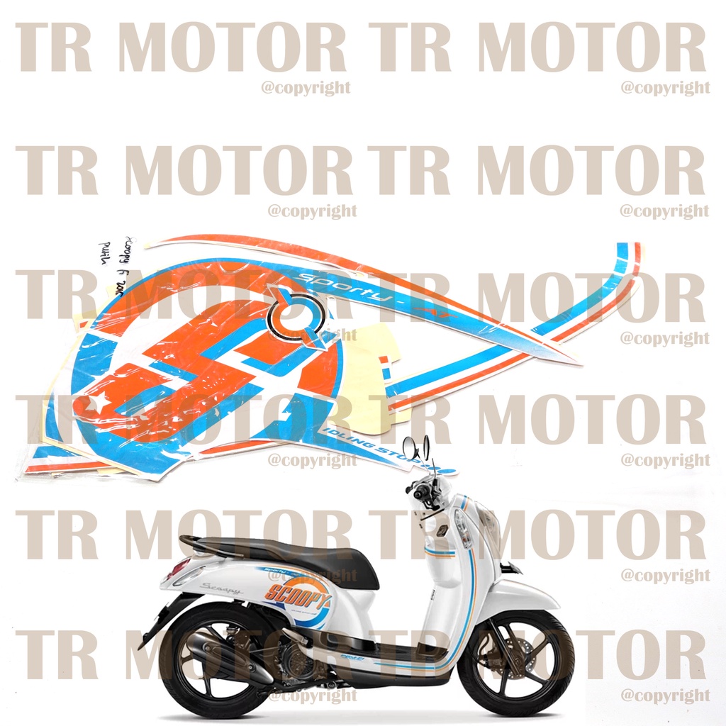 Stiker Motor Scoopy Fi 2015 Sticker Striping Full Set Motor