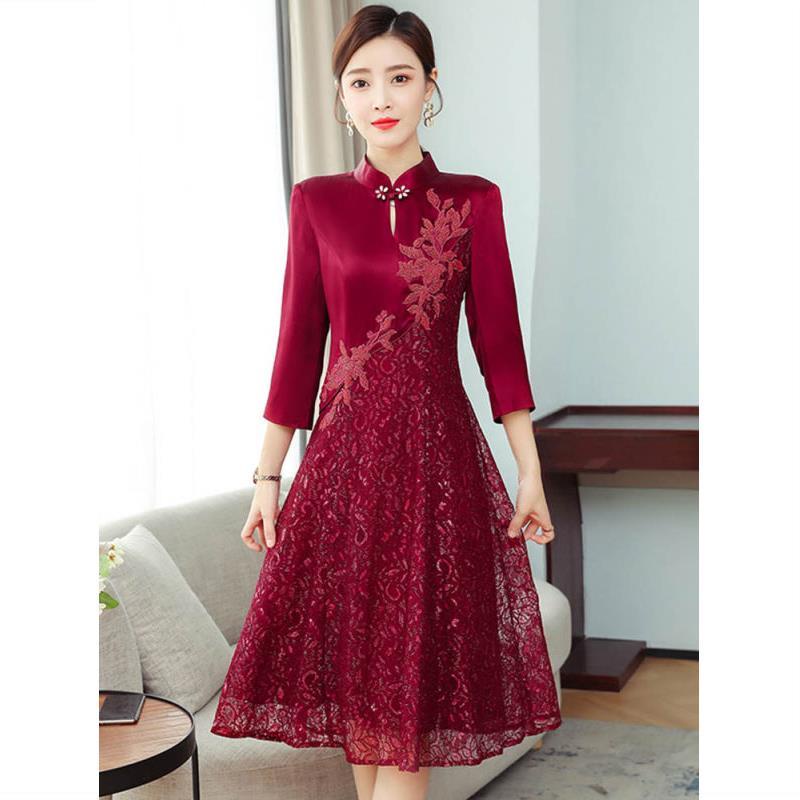 Improved cheongsam original new Tang style women's dress Chinese style wedding banquet dress wedding