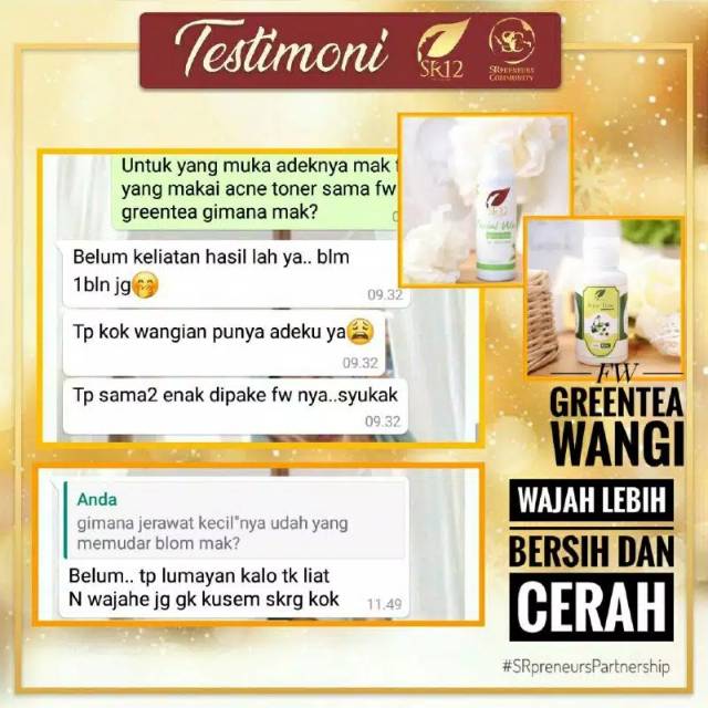 SABUN WAJAH GREENTEA SR12 / FACIAL WASH KULIT NORMAL / BERMINYAK / BERJERAWAT