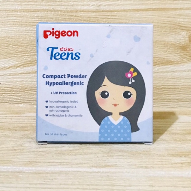 PIGEON Teens Compact Powder + UV Protection 14g | Bedak Bayi Pigeon Baby Compact Powder Cake 45G