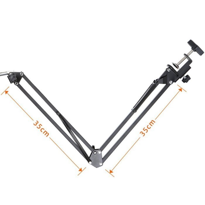 Mic Stand Microphone Boom Arm Jepit Meja Holder Klip HP Smule ZOOM D6