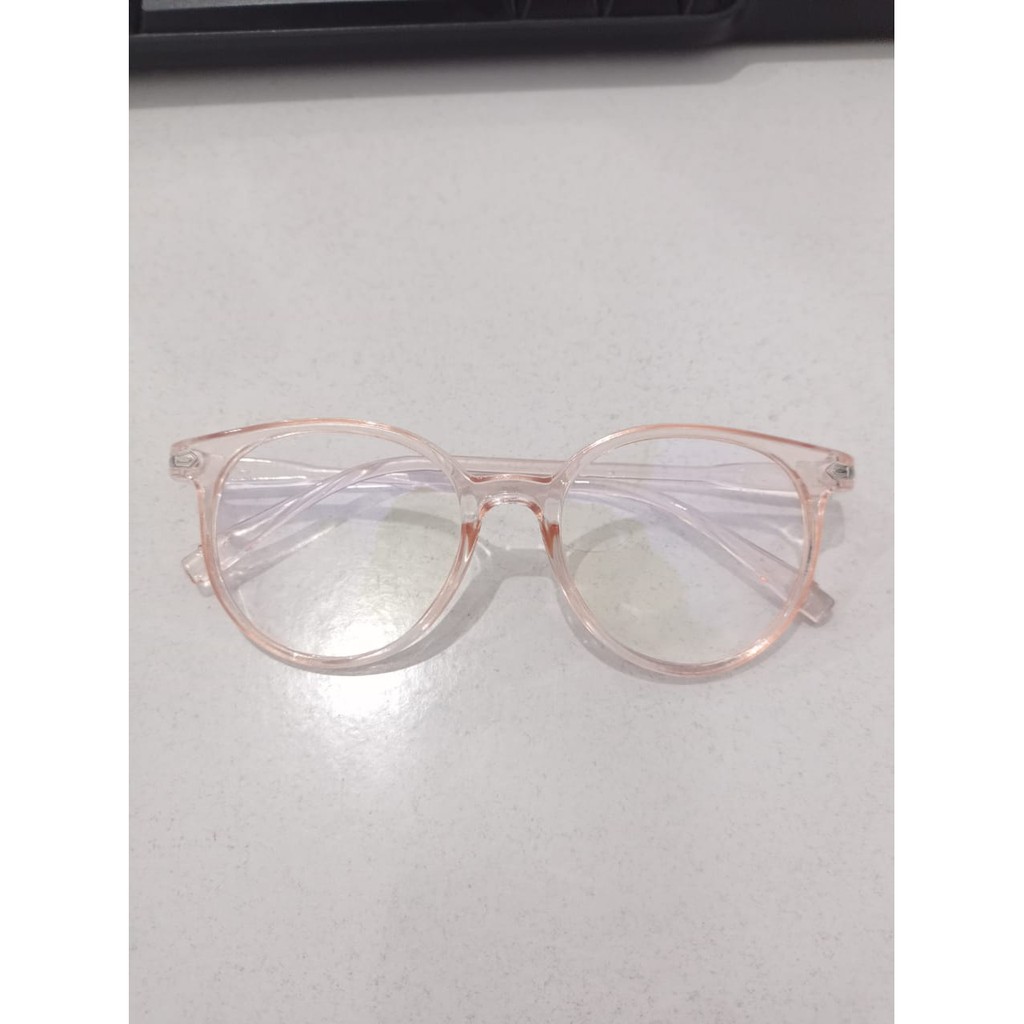 ⭐Gogoland⭐ R087 Kacamata Anti Radiasi Fashion Wanita Pria Frame Ringan Korea Design Lensa Transparan-PINK