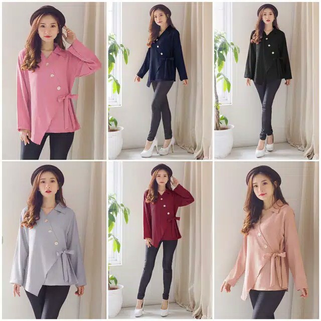 Chamele Blouse Wanita Kimono Symetry Pita Bahan Moscrepe Premium 2239