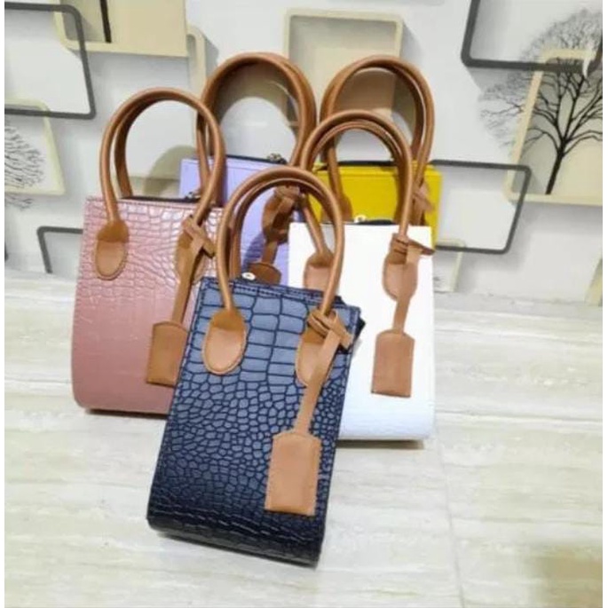 Tas selempang wanita Fit Bag croco/mini croco andin/Sling bag Korean/Tote bag