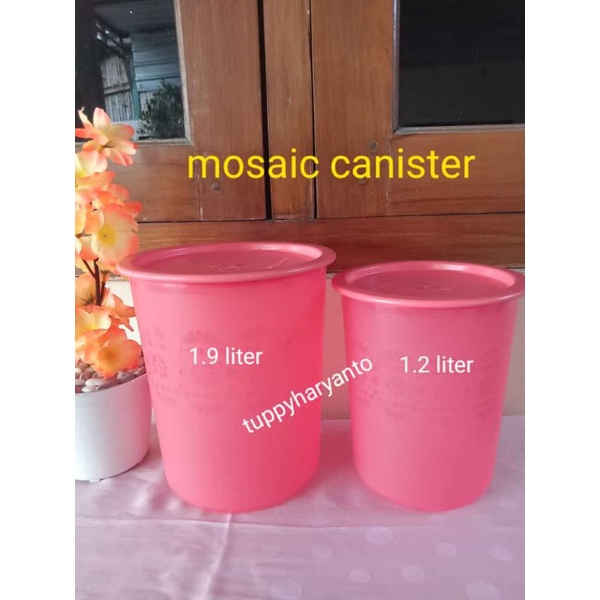 peach canister tupperware (2pcs)