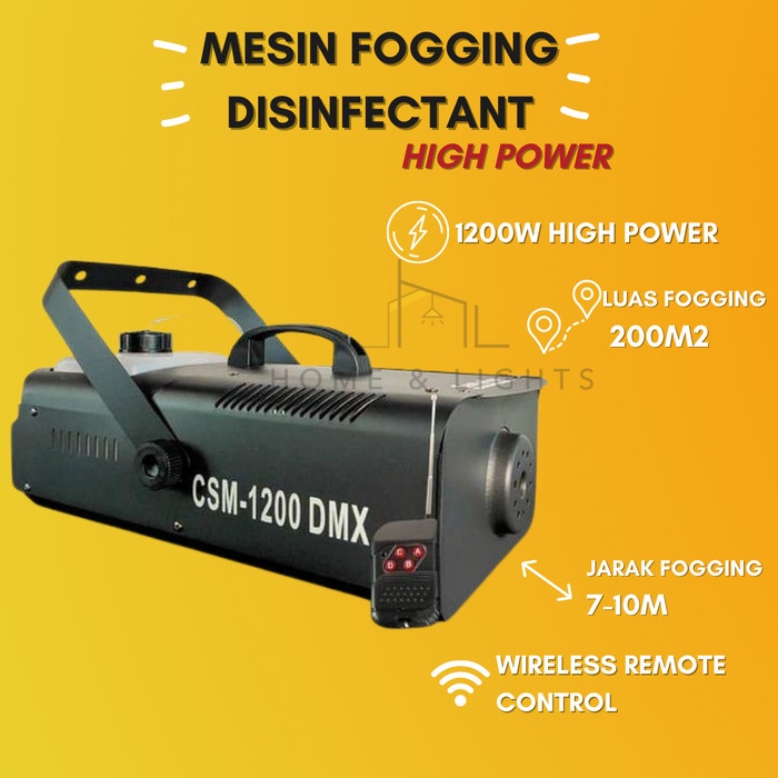 Mesin Fogging Disinfectant High Power 1200 W Wireless Remote