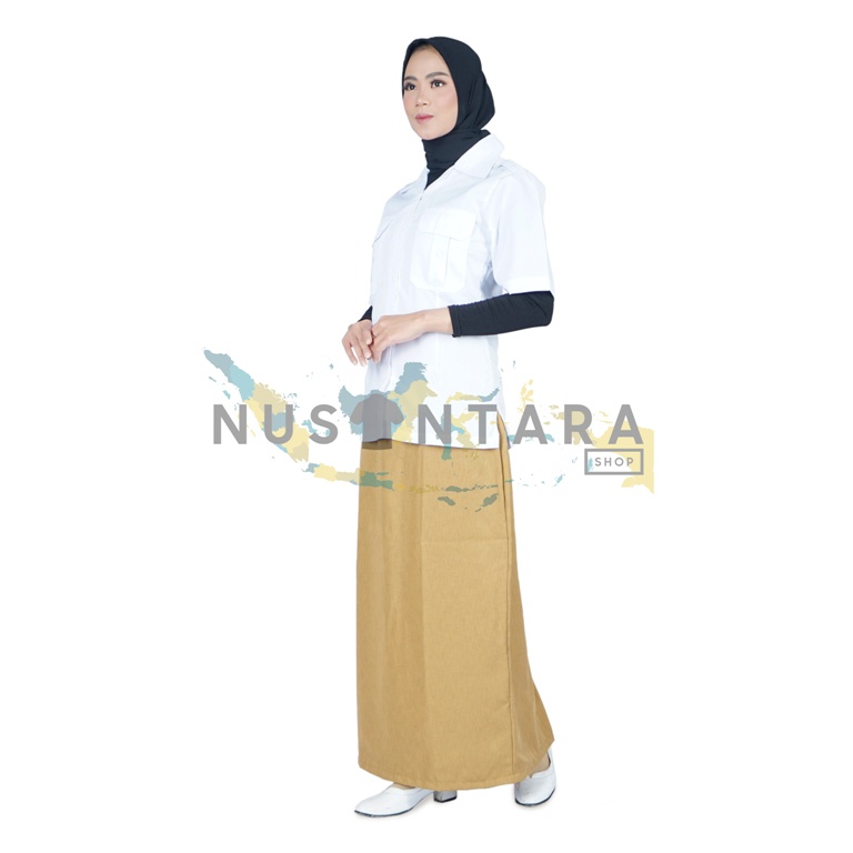 Seragam Pns Putih Lengan Pendek Wanita Setelan Kemeja Pdh ROK &amp; CELANA Khaky Pns Seragam Pns Wanita Baju Pemda Wanita Baju Putih Pns