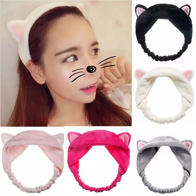 Bandana Aksesoris Rambut Fashion Wanita Bando Motif Kucing