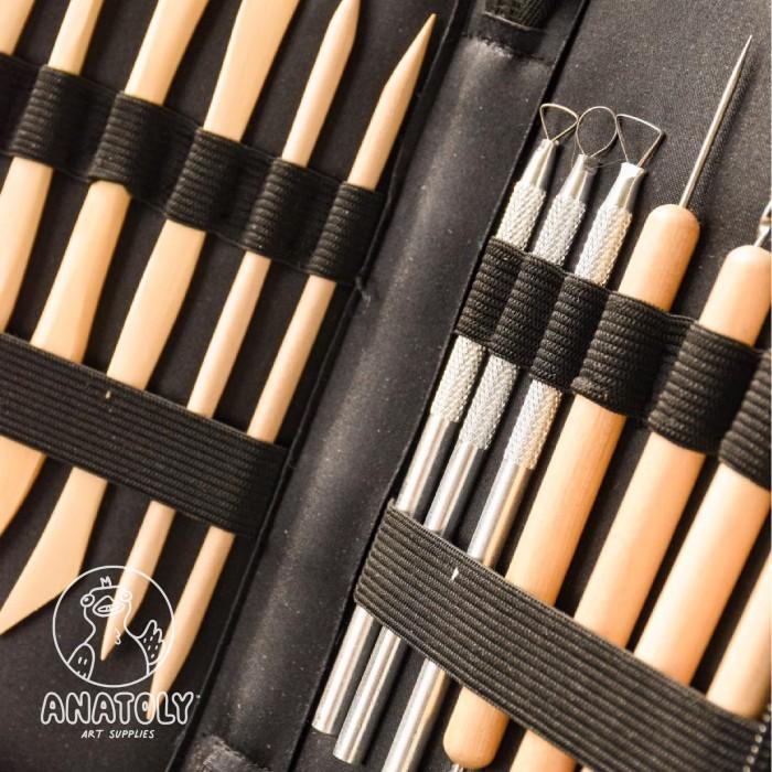 

Sculpting Tool Set / Butsir Set / Pisau Ukir Set 14 in 1 (Bonus Tas)
