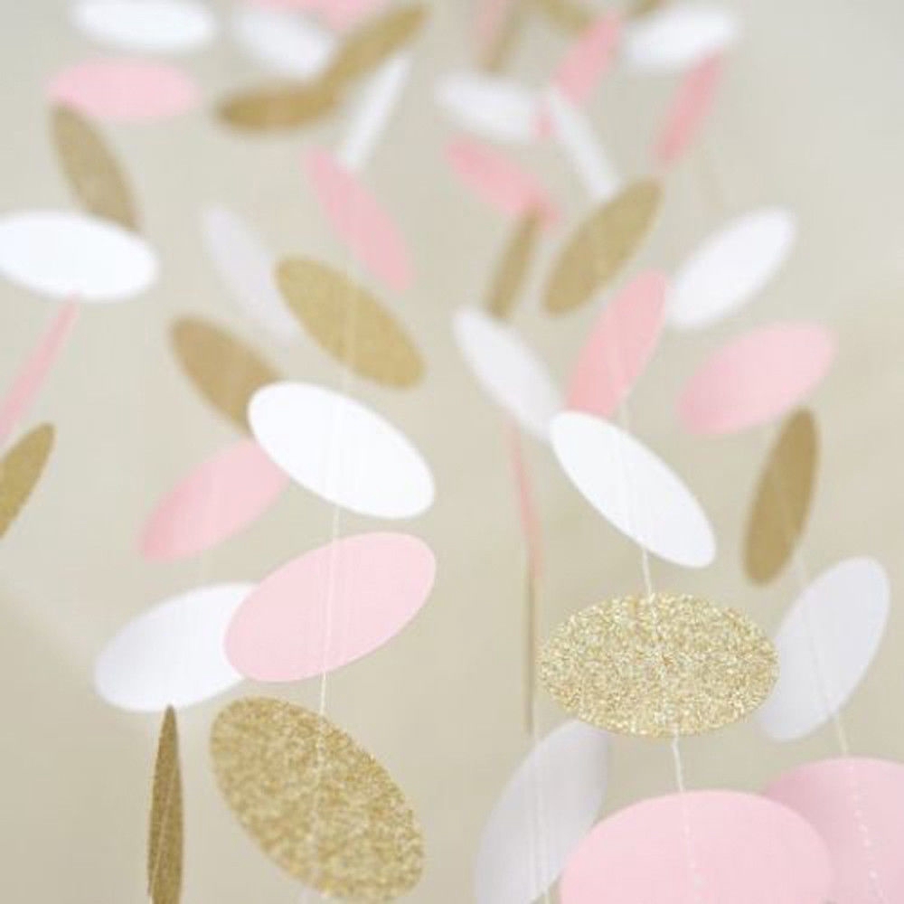 Spanduk Glitter Bentuk Lingkaran Motif Polkadot Untuk Dekorasi Pesta Ulang Tahun Pernikahan