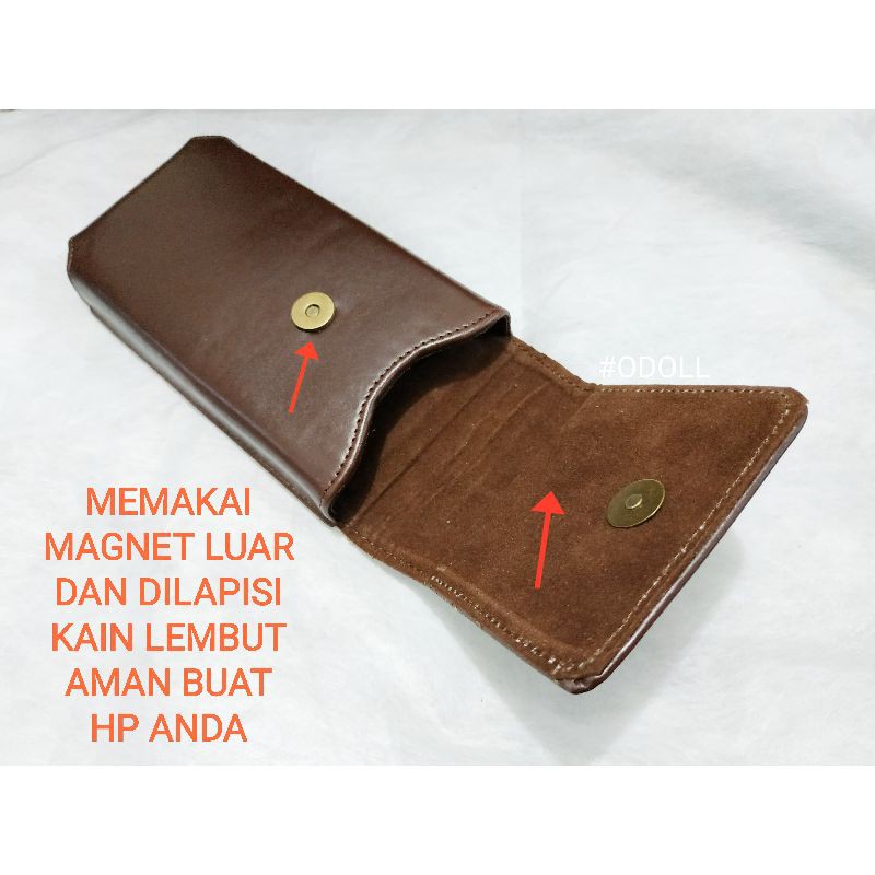 Sarung Hp Kulit Asli Model Tegak - Dompet Hp Pinggang Kulit Original