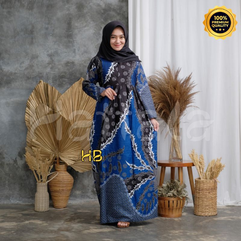 Batikid - Gamis Batik Katun Maxi Busui - Murai Biru