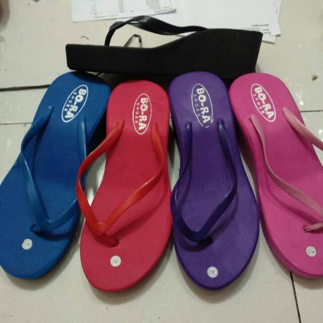 sandal wedges jepit polos