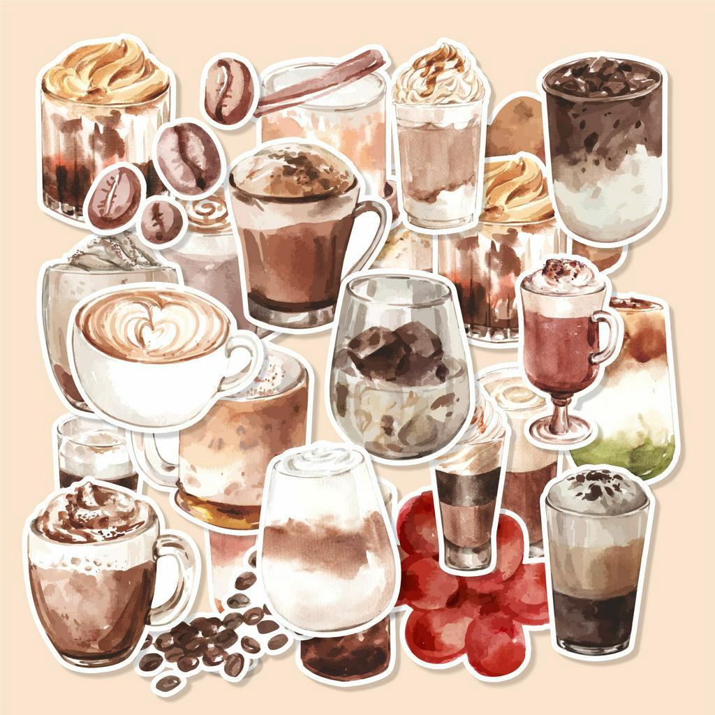 

( 50 pcs )Random cetak stiker lucu murah KOREAN COFFEE\stiker satuan\stiker buku