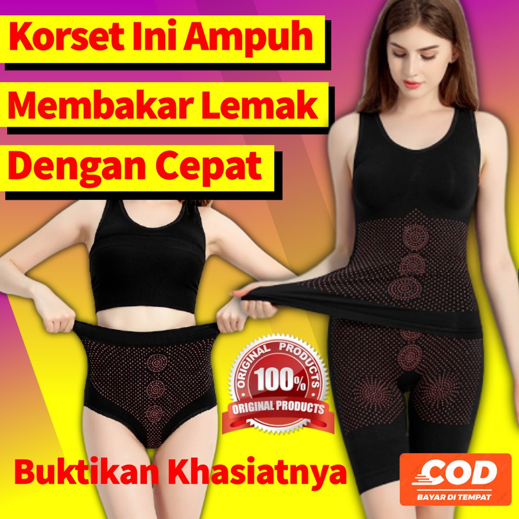 Korset 3 in 1 Baju Pelangsing Korset Pelangsing Pengecil Perut Buncit Korset Baju Full Body Korset P