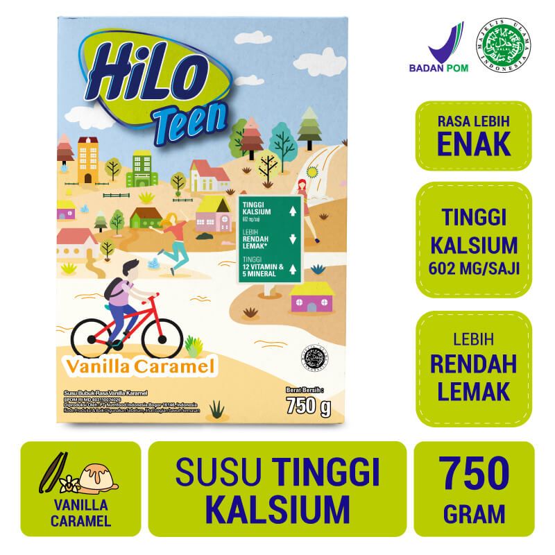 

HiLo Teen Vanilla 750g - Susu Tinggi Kalsium Lebih Rendah Lemak