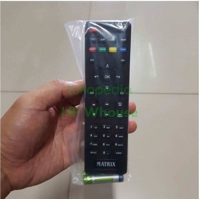 Original Remote untuk STB /Set Top Box Merk Matrix (BELUM TERMASUK BATERAI)