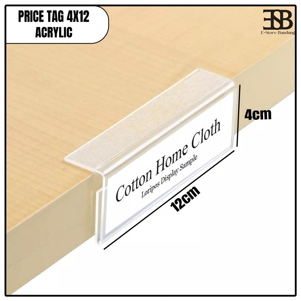 

Label Display Harga Acrylic / Akrilik Product Price Tag / Tag Card Slip Minimarket / 4cm x 12cm