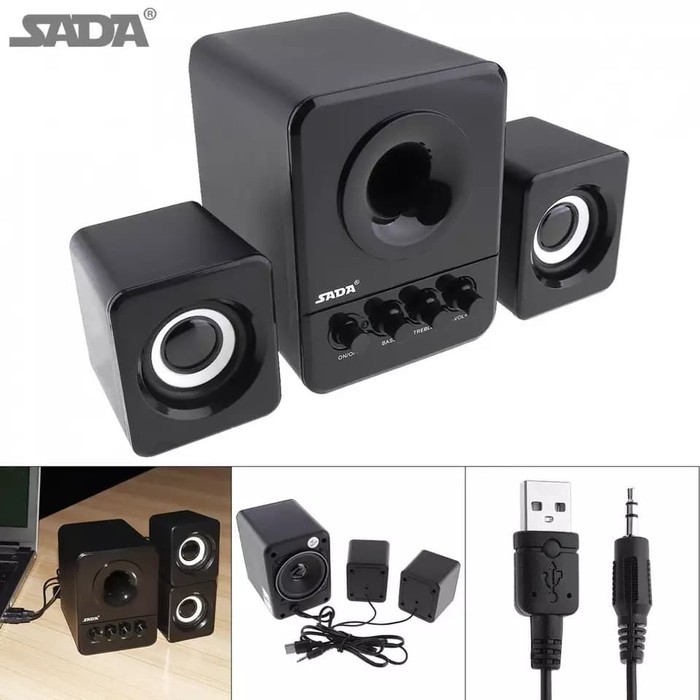 Speaker Bass Aktif Mini USB 2.0 Subwoofer Komputer Laptop Sada