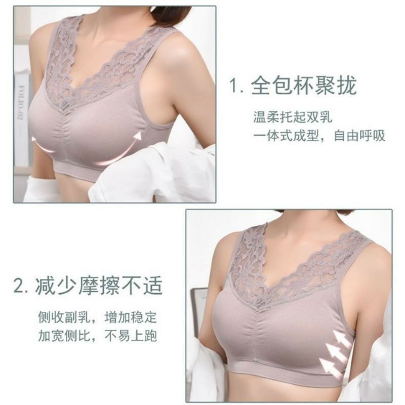 SEAMLESS BRA RENDA BRALETTE LACE TANPA KAWAT PAKAIAN DALAM WANITA GOOD QUALITY