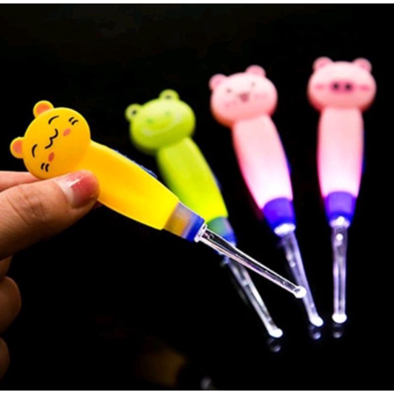 Korek Kuping Pembersih telinga Karakter Led Cute Cutton bud