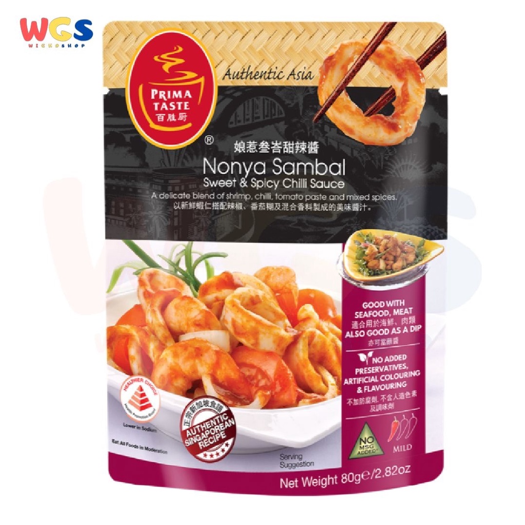 Prima Taste Nonya Sambal Sweet &amp; Spicy Chilli Sauce 80 gr - Bumbu Asam Manis