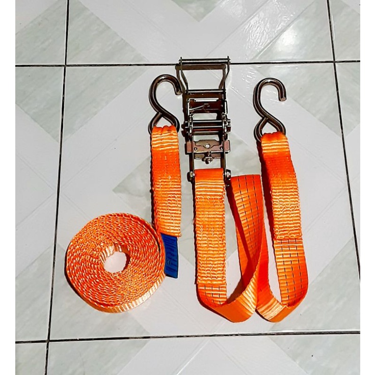 rachet tie down trek belt tali krek set 1,5 inch / 3,5 cm 6 meter