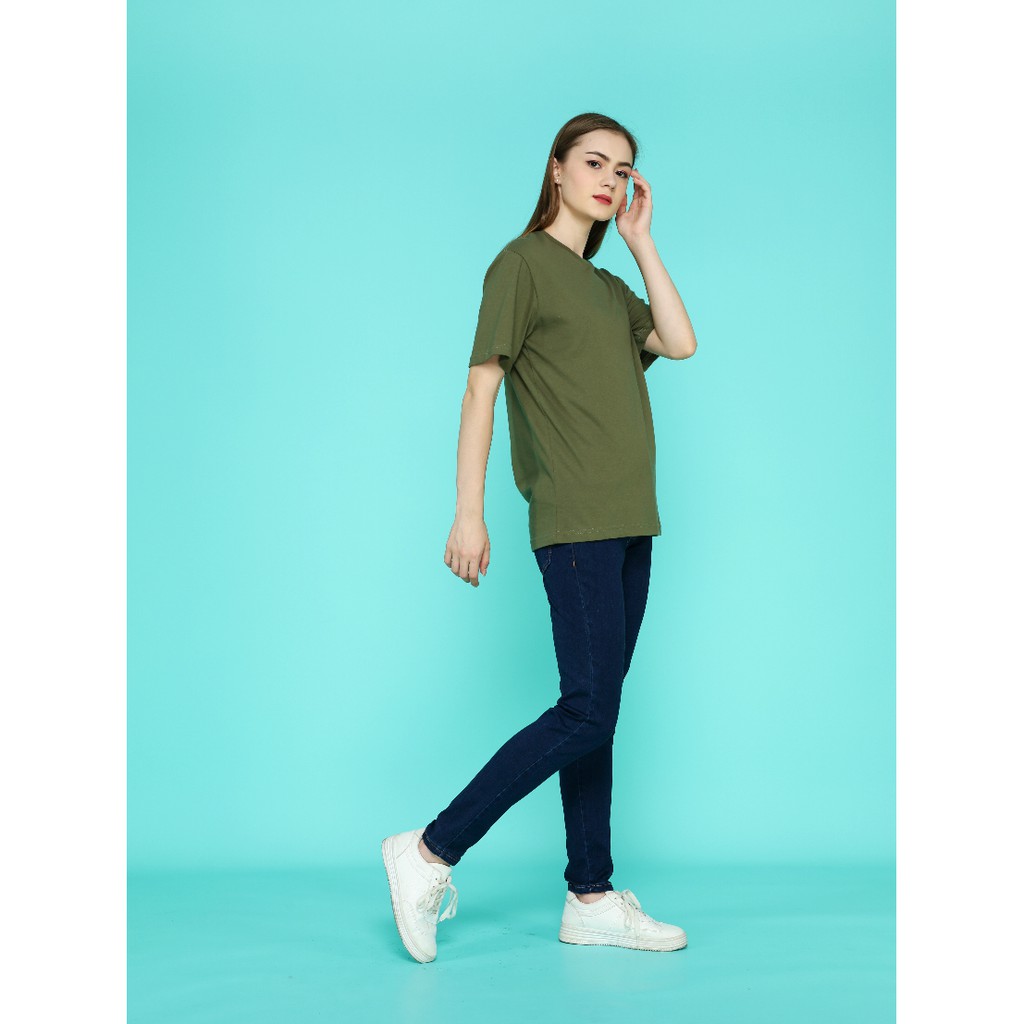 Kaos Tshirt Polos KAUZTEE Premium Tshirt Unisex 100% Cotton Combed 28s - Army Green