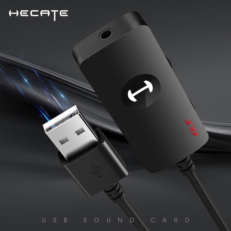 Edifier HACATE USB Sound Card External Audio Microphone 3.5mm - GS01 - Black