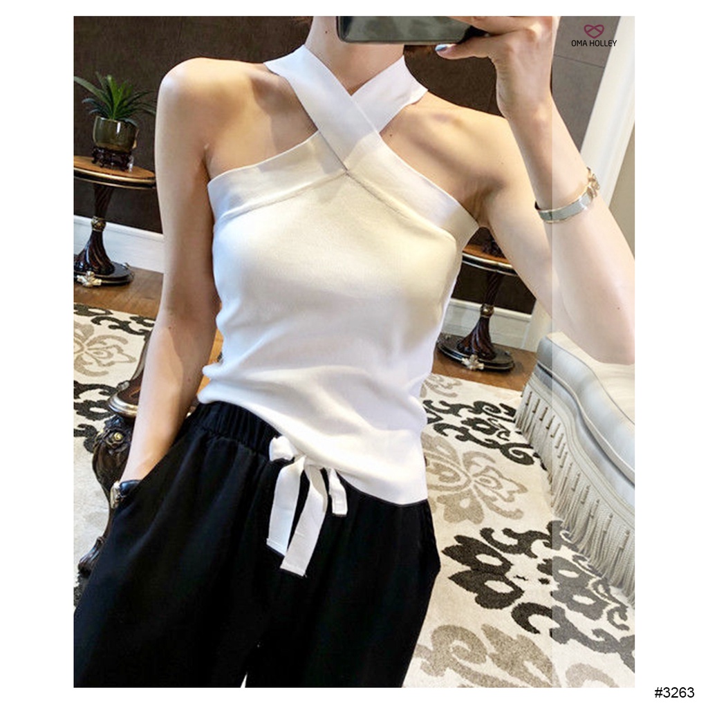 (COD) OH Fashion Tank Top  Halter Rajut Ayuna Import #3263 🟠