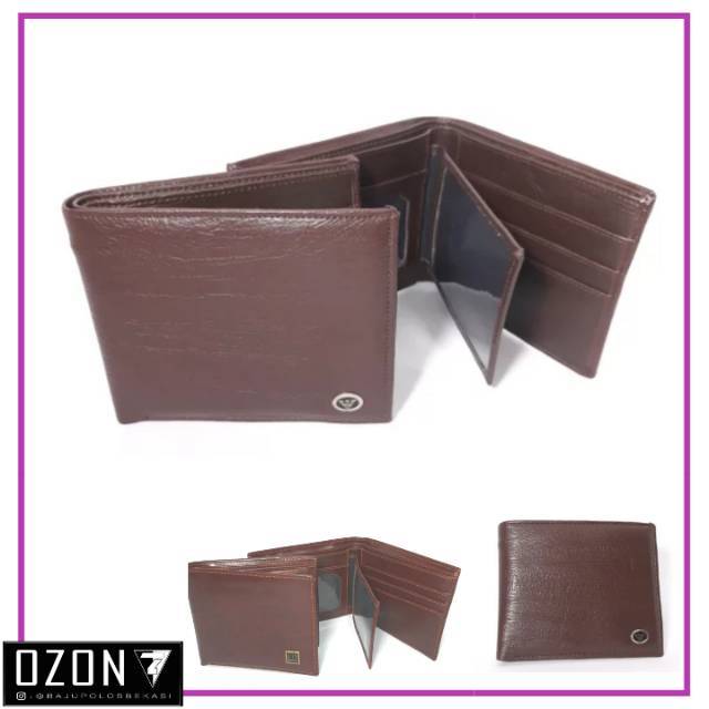 Dompet Kulit Pria Dompet Pendek Pria Wanita Dompet Kartu Polos Warna Dark Brown Premium Murah