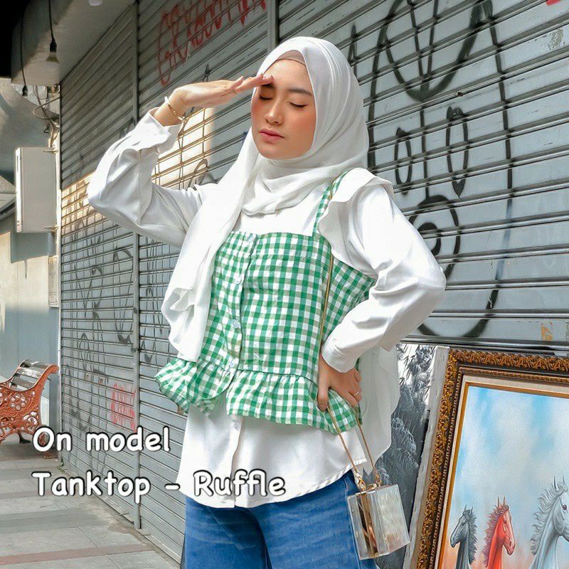 TANKTOP HALAL TARTAN / TANKTOP RUFFLE / TANKTOP CROP / TANKTOP KOTAK